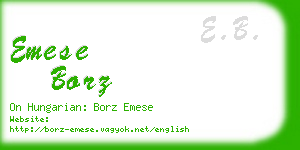 emese borz business card